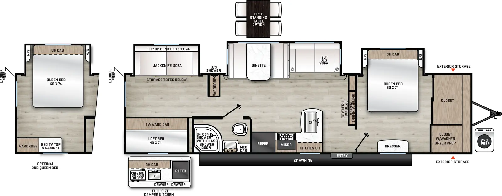 Aurora 340BHTS Floorplan